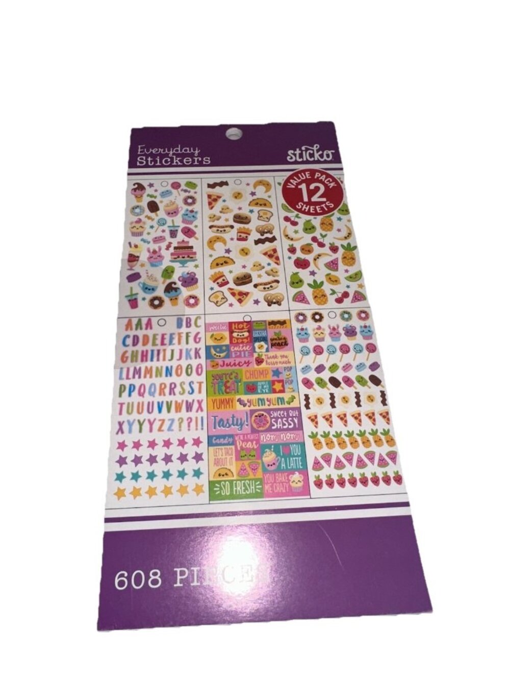 New Sticko Mega Sticker Pad Tasty Treats 12 Sheets 608 Total Stickers Food